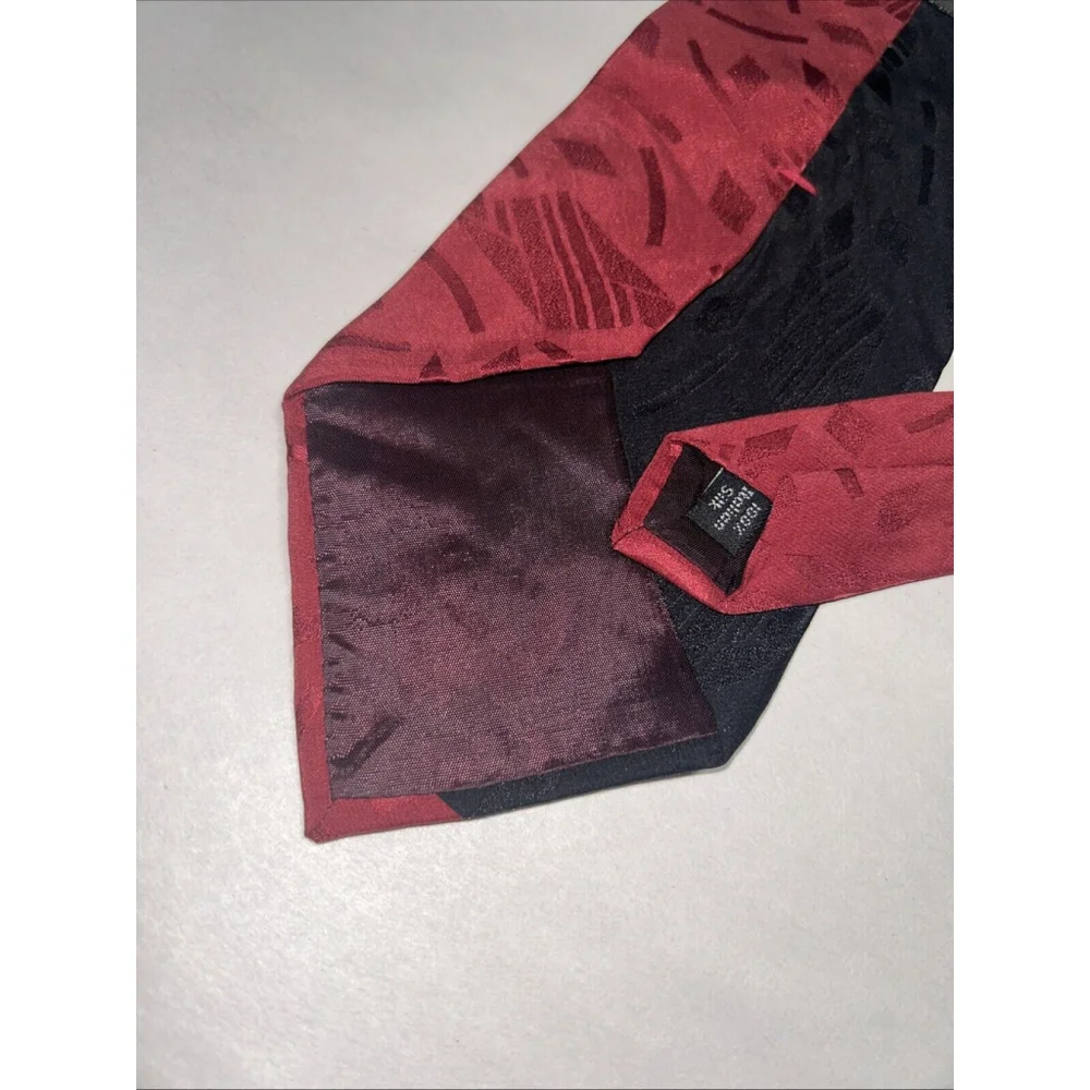 Zylos George Machado Italian Silk Tie Red And Black With Pops Of Bold Colors